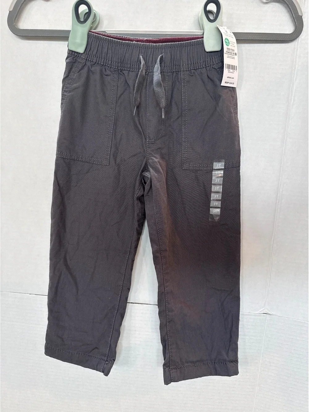 OshKosh B'gosh Toddler Boys 3T Charcoal Gray Cotton Pants